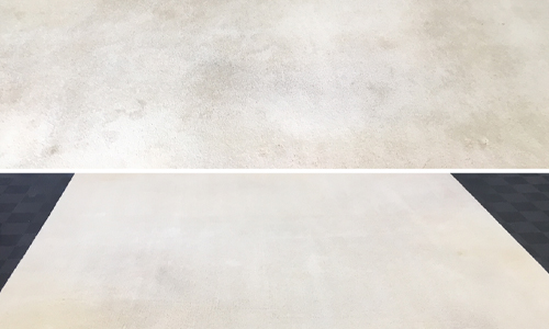 Before and after photo of commercial rug cleaning