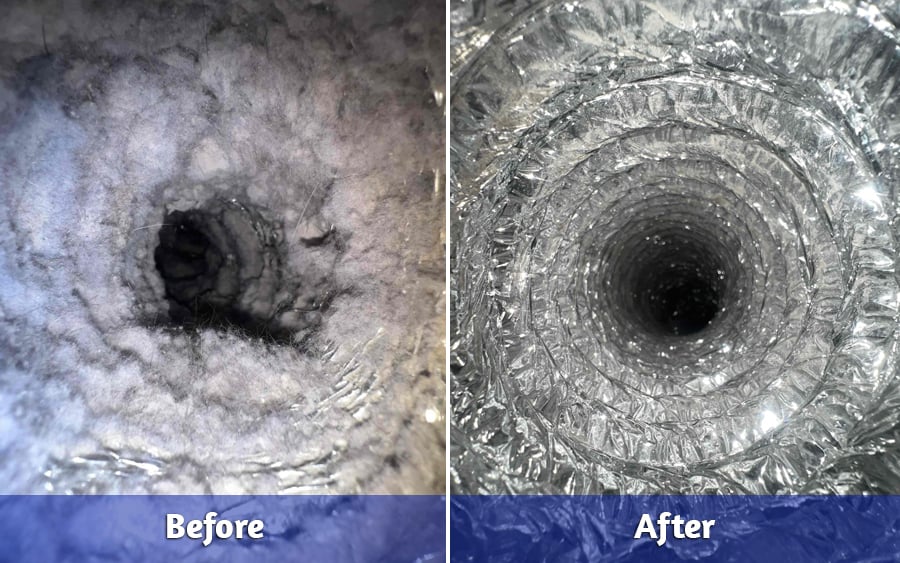Before and After of Residential Dryer Vent