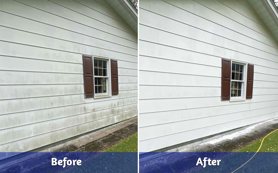Before and After of Exterior of House Cleaning