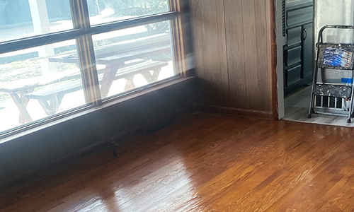 Photo of clean hardwood floors of a commercial client
